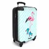 Gestreepte flamingo op rolschaatsen Koffer - NBS - Handbagage middel -productfoto_3d