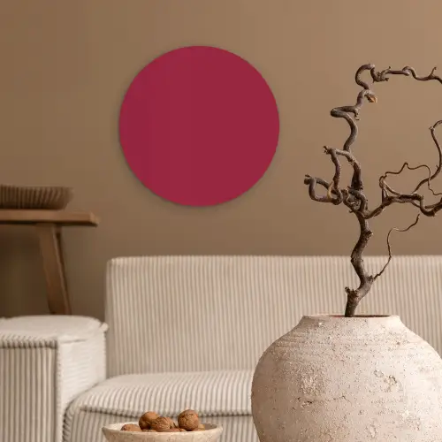 Rood - Effen kleur Wandcirkel kunststof plaat 5mm dik klein 188 -sfeer1