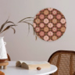 Geometrisch - Bloemen - Kleurrijk Akoestische PET Vilt - Rond klein 838 -sfeer3