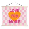 Valentijn - Love - Roze - Oranje textielposter latten blank klein -3d