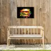 Hamburger - Graffiti - Verf - Kleurrijk - Eten - Abstract Tuinposter op houten frame 2 cm dik klein -sfeer4