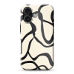Abstract - Lijnen - Modern - Beige Toughcase MagSafe Apple iPhone 17 klein -3d