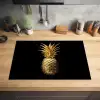 Ananas - Zwart - Goud - Luxe Inductie beschermer vinyl 3mm klein -sfeer5