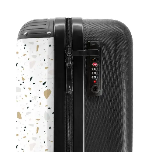 Terrazzo patroon neutraal NBS - Handbagage koffer - Kinderen Unisex middel -slot