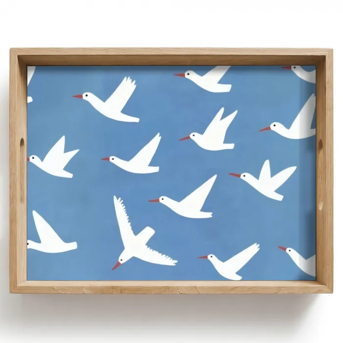 Vogels - Wit - Patroon Dienblad Rechthoek middel -z3d_shopping