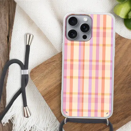 Pastel - uitpatroon - Geometrisch Hoesje iPhone 16 Pro Max met koord klein 804 -sfeer4