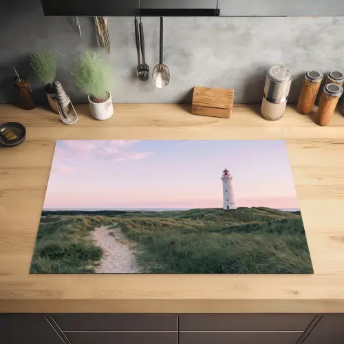 Vuurtoren - Duinlandschap - Zee Inductie beschermer vinyl 3mm klein -sfeer5