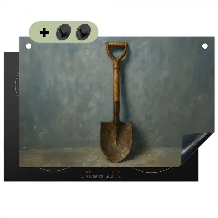 Schep - Gereedschap - Schilderij Inductie beschemer met haakjes klein -3d
