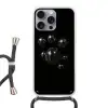 Discoballen - Minimalistisch - Zwart Hoesje iPhone 16 Pro Max met koord klein -3d