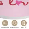 Tekst - Roze - Love - Hart Akoestische PET Vilt - Rond klein -closeup_NL