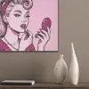 Vintage - Vrouw - Roze PET vilt klein -sfeer6_closeup