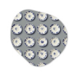 Borden - Bloemen - Blauw - Wit Wandcirkel Organisch Forex 3mm klein 629 -3d
