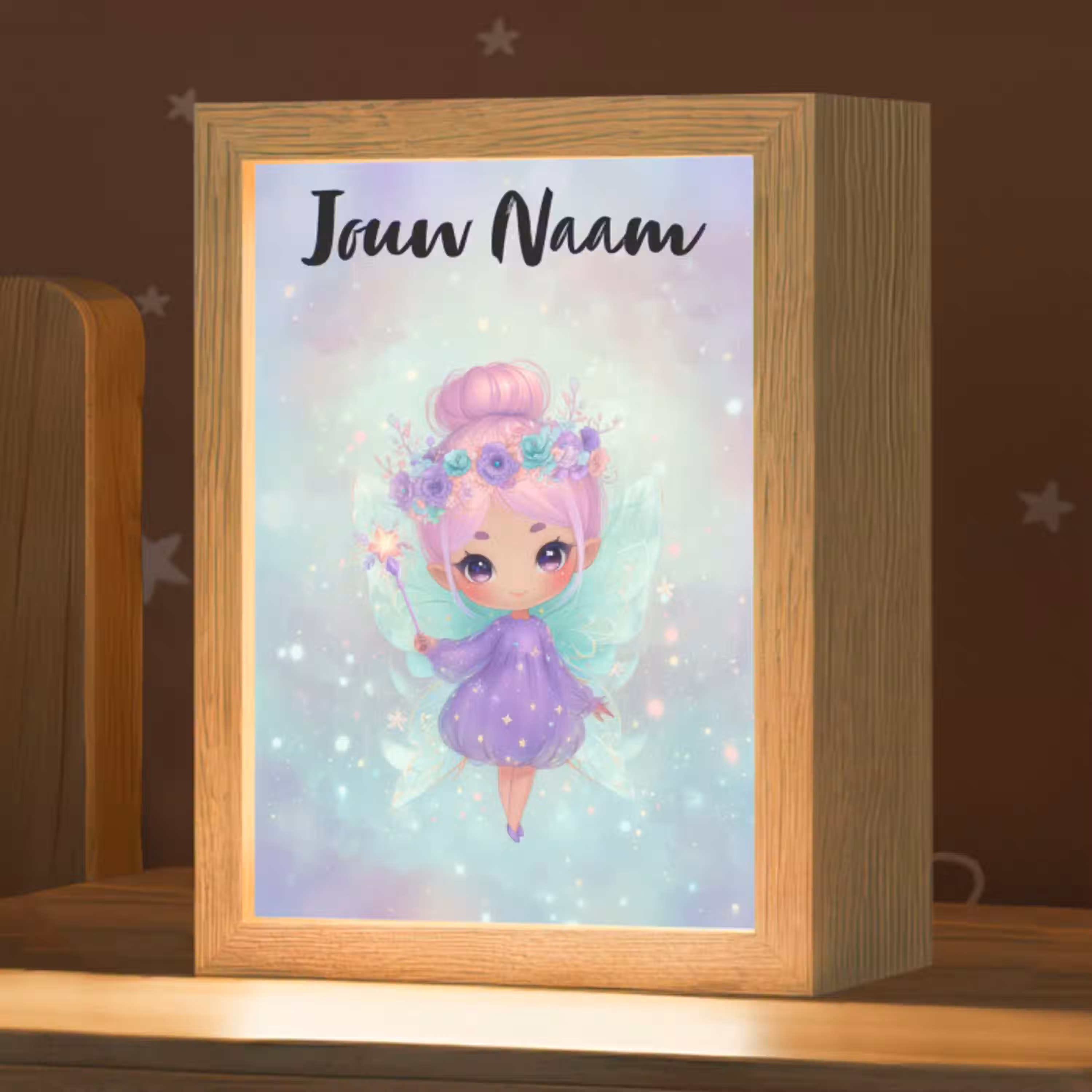Fee - Paars - Glinsters Light Box met kabel (Kinderlampje) klein -zzz_3d_website