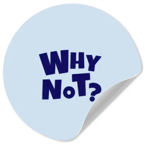 Why not - Blauw - Licht blauw - Quote Wandcirkel behangsticker klein -3d