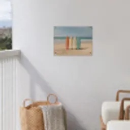 Strand - Surfbord - Pastel tuinposter los doek klein -sfeer8