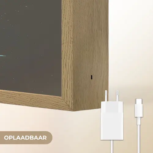 Cirkel - Abstract - Roze Light Box met batterij (Wandlamp) middel -USP_websiteoplaadbaarNL