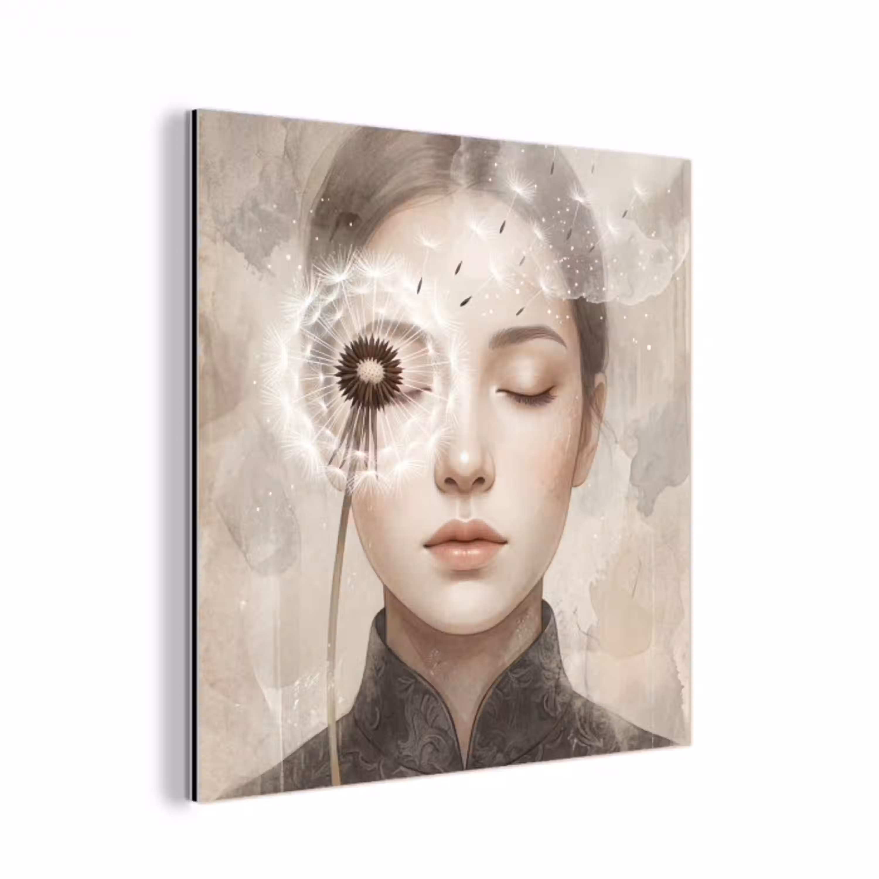 Vrouw - Sereen - Grijs aluminium wit klein -3d