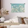 Stengels - Bloemen - Lucht - Wit Wandkleed katoen klein -sfeer1