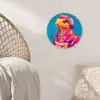 Bloemenkrans - Hagedis - Kimono - Paars Wandcirkel kunststof plaat 5mm dik klein -sfeer5