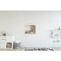 Terras - Stad - Uitzicht - Rivier textielposter latten blank klein -kinderkamer