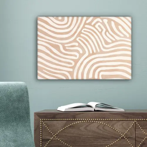 Beige - Aardspatroon canvas 2cm klein -sfeer4