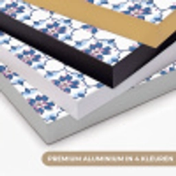 Modern - Patroon - Blauw - Roze Textielframe zwart klein 947 -USP_kleurenNL