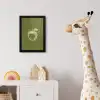 Lijntekening - Appel - Olijfgroen - Blaadje fotolijst zwart zonder passe partout klein -usfeer4_kinderkamer