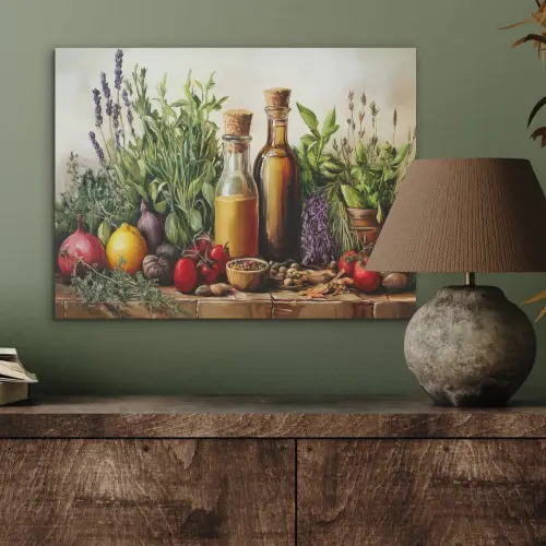 Stilleven - Kruiden - Specerijen - Fruit - Kleurrijk PET vilt klein -sfeer2