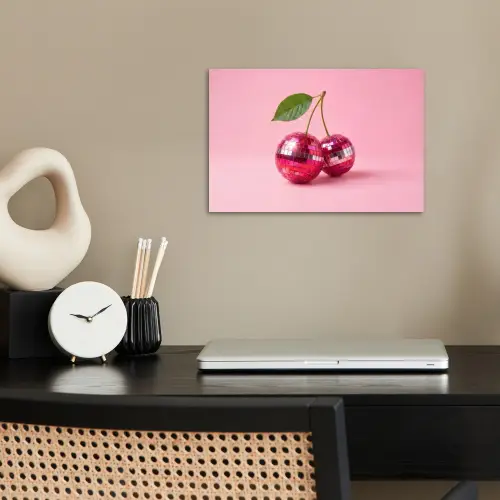 Disco - Kersen - Roze poster papier klein -sfeer1