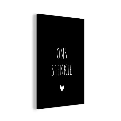 Quotes - Ons stekkie - Spreuken aluminium wit klein -3d