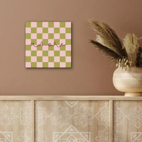 Patroon - Geblokt - Olijfgroen - Amore aluminium wit klein -sfeer4