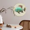 Schubben - Vis - Mint - Minimalistisch Akoestische PET Vilt - Rond klein -sfeer3