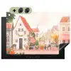 Bloemen - Huizen - Dorp Inductie beschemer met haakjes klein -3d
