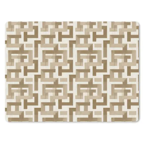 Geometrisch - Retro - Bruin muismat rubber klein 262 -3d