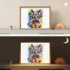 Hond - Verf - Dieren - Kleurrijk - Duitse Herder Light Box met batterij (Wandlamp kind) middel -sfeer3_kind