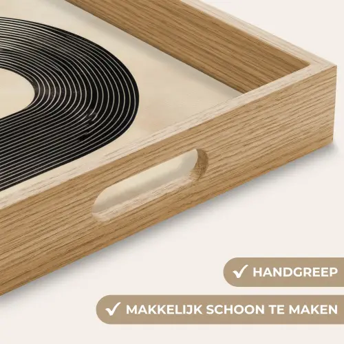 Boog -  Strepen - Minimalistisch - Zwart Dienblad Rechthoek middel -USP_HandgreepNL