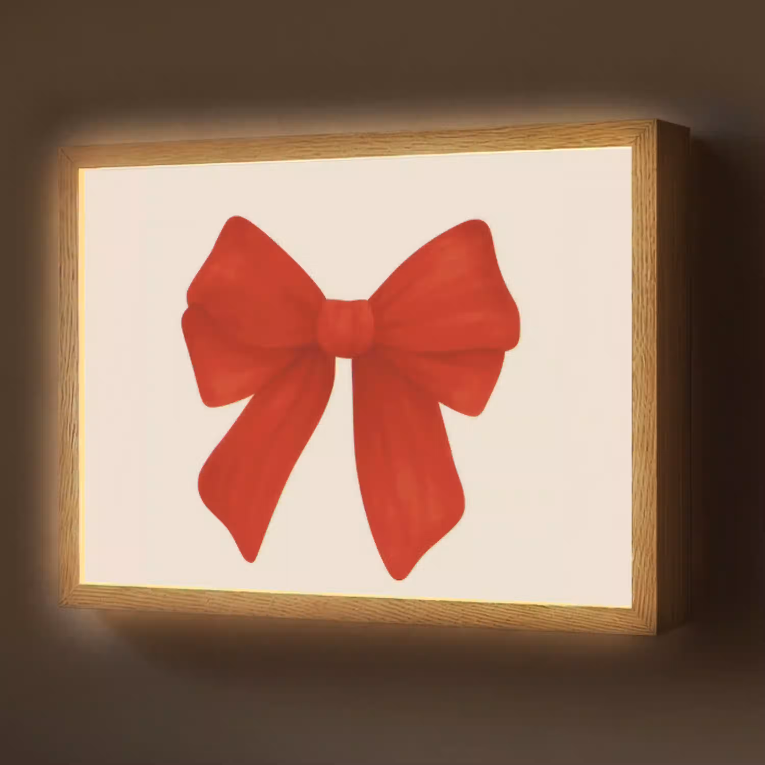 Strik - Symmetrisch - Rood - Lint Light Box met batterij (Wandlamp) middel -z3d_website
