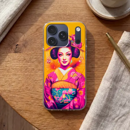 Bloemen - Vrouw - Kimono - Roze Telefoonhoesje iPhone 17 Pro klein -sfeer1