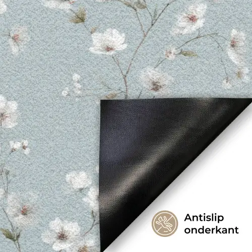 Klassiek - Bloemen - Blauw Deurmat klein 898 -antislip_NL