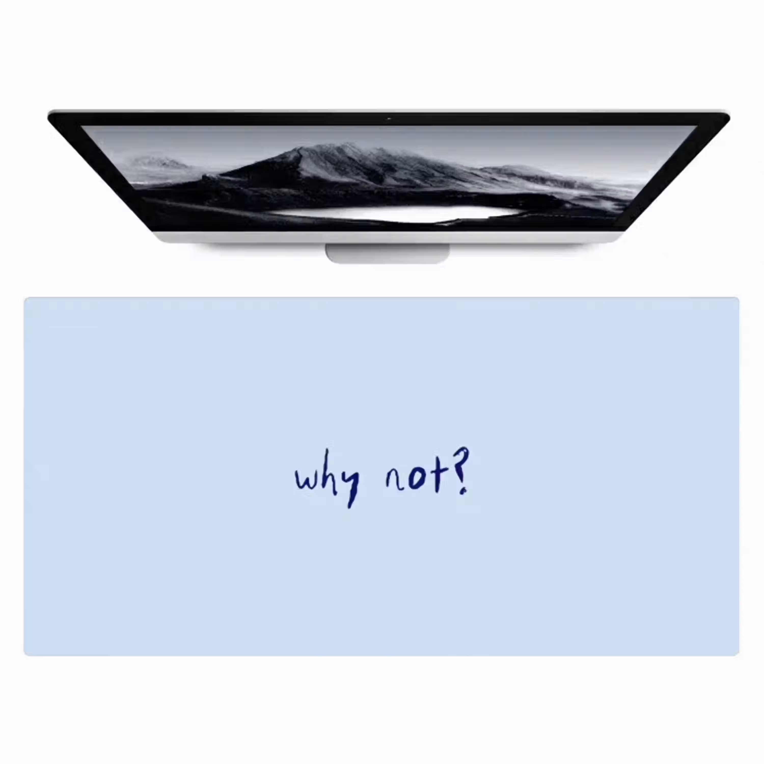 Why not - Blauw - Donker blauw - Quote Muismat XXL klein -zzz3d