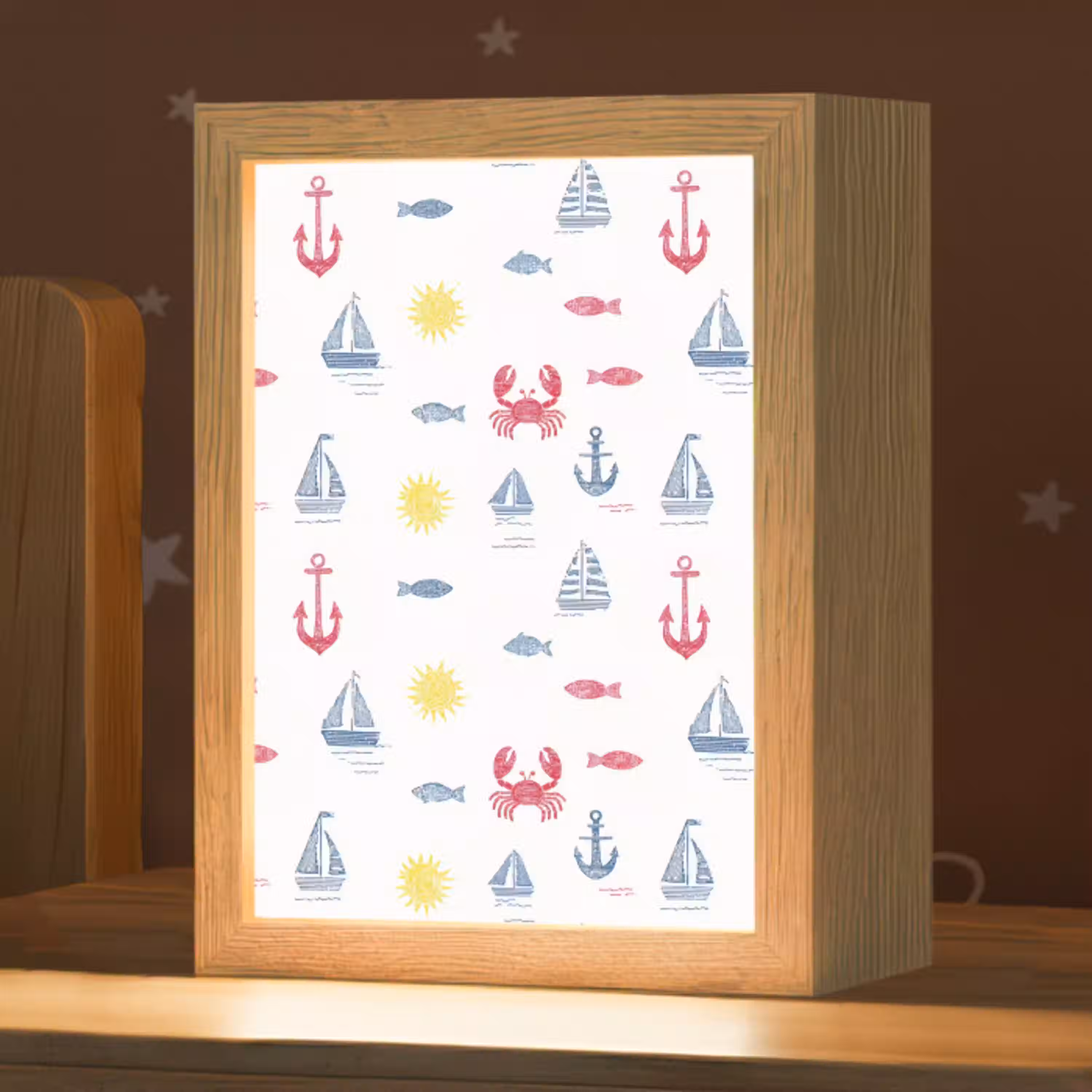 Nautisch - Illustraties - Kleurrijk Light Box met kabel (Kinderlampje) klein 904 -zzz_3d_website