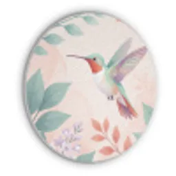 Kolibrie - Vliegen - Natuur - Illustratie - Kleurrijk Akoestische PET Vilt - Rond klein -3d