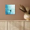 Schildpad - Zee - Blauw - Schittering aluminium wit klein -sfeer4
