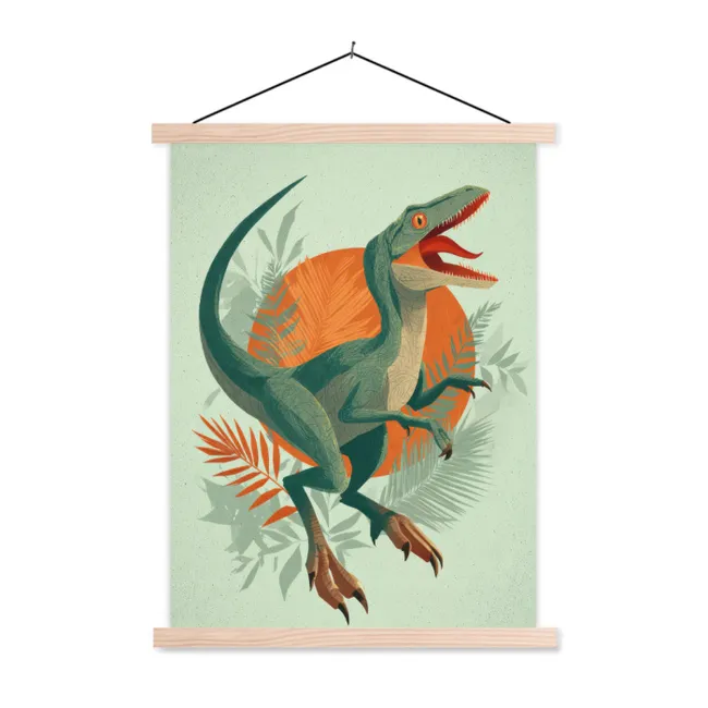 Hanging Poster - Dino - Leaves - Graphic - Green