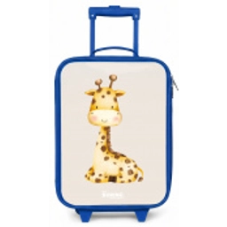 Liggende giraffe illustratie op beige achtergrond Kinderkoffer - Blauw klein -zz3dotto