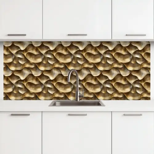 Abstract - Antiek - Goud keuken achterwand 2 middel 871 -3d
