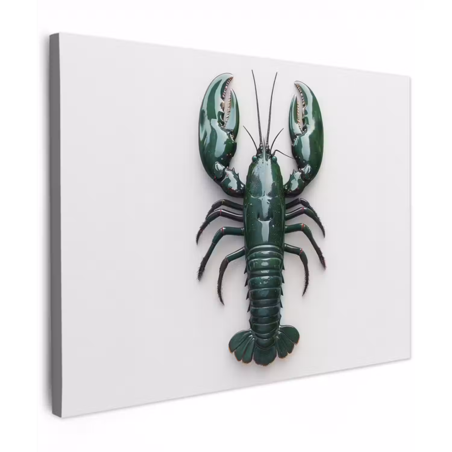 Canvas schilderij - Kreeft - Glossier - Groen - Wit