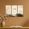 Landschap - Japandi - Beige - Vogels Canvas - Meerluiken 3 luik klein -sfeer5