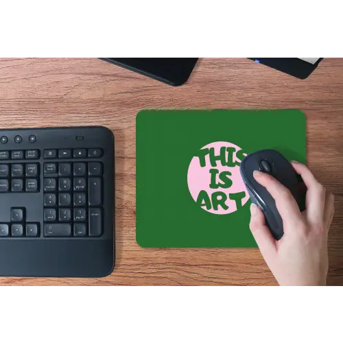 Cirkel - Roze - Tekst - Art muismat rubber klein -toetsenbord