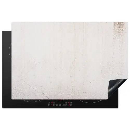 Beton - Muur - Wit Inductie beschermer vinyl 3mm klein -3d